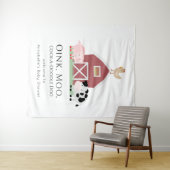 農場の動物 動物小屋 白 ベビーシャワー おめでとう タペストリー (インサイチュ(横))