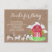 農場の動物 水彩クラフト 赤ちゃんのための本 インビテーションポストカード (正面)