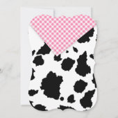 農場の動物 牛革 ギンガム 田舎娘 誕生日 招待状 (裏面)