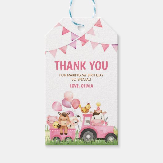 農場の動物、納屋、牧場のギフトタグ ギフトタグ (正面)