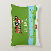 農場の動物 & 赤いトラクター 牧場 カスタム名 アクセントクッション (正面(垂直))