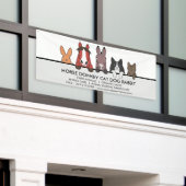 農場の動物 馬 ロバ 猫 犬 ウサギ 横断幕 (ビルの外側)