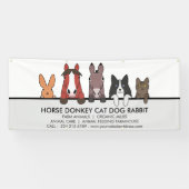 農場の動物 馬 ロバ 猫 犬 ウサギ 横断幕 (横)