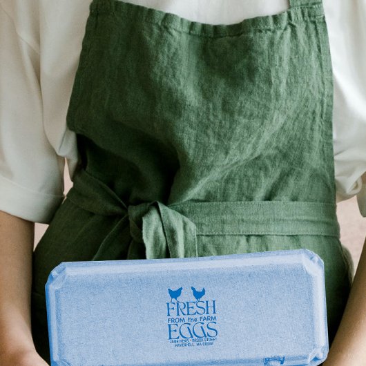 農場の卵のカートンのラベルから新規にパーソナライズ ラバースタンプ