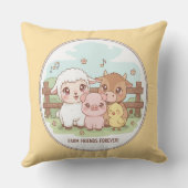 農場の友達と永遠に - かわいい＆ほっこり クッション (裏面)