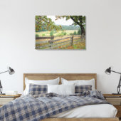 農場の古いフェンス キャンバスプリント (インサイチュ (寝室))
