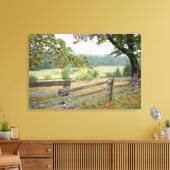 農場の古いフェンス キャンバスプリント (インサイチュ (リビング))