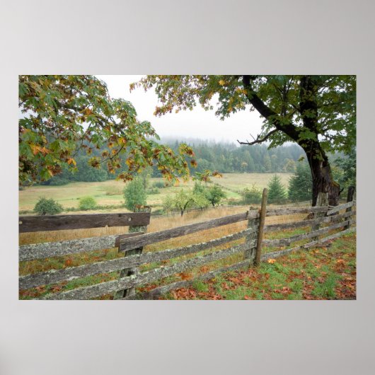 農場の古いフェンス ポスター (正面)