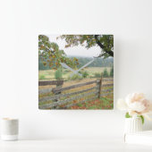 農場の古い塀 スクエア壁時計 (ホーム)