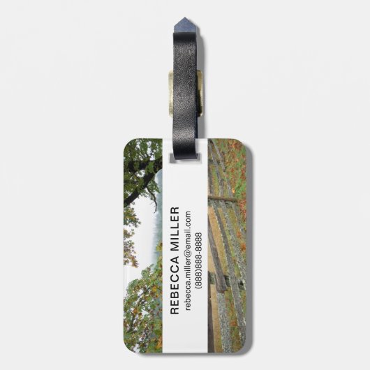 農場の古い塀 ラゲッジタグ (裏面縦)