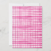 農場の古いMacDonaldの納屋周囲の庭のピンク動物のパーティー 招待状 (裏面)