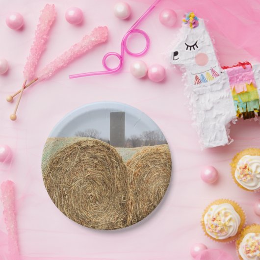 農場の大きな丸い干し草の葉 ペーパープレート (パーティー)