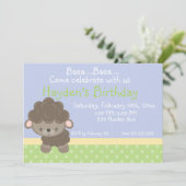 農場の子ヒツジの誕生日の男の子の招待状を騙します 招待状 (スタンド正面)