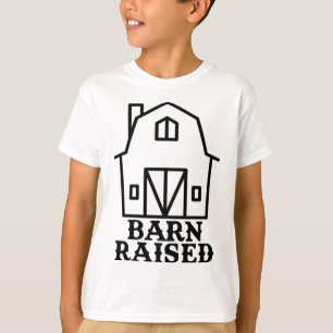 農場の子供のための納屋の上げシャツ Tシャツ