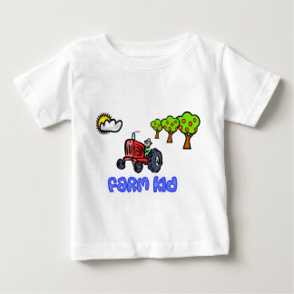 農場の子供のトラクターのワイシャツ ベビーTシャツ