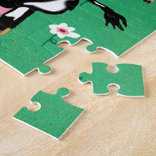 農場の子供の上でダウン ジグソーパズル (側面)