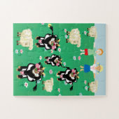 農場の子供の上でダウン ジグソーパズル (横)