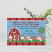 農場の子供の誕生日の招待状で 招待状 (スタンド正面)