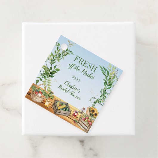 農場の市場スタイルのブライダルシャワー　新鮮な市場から届いたばかり フェイバータグ (インサイチュ)