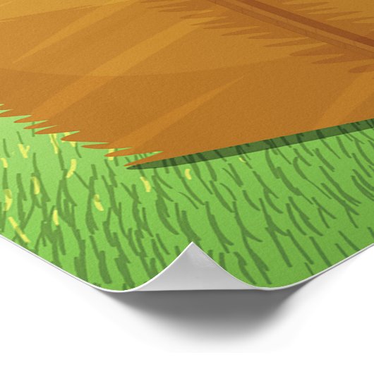 農場の干し草の葉のポスターの豚 ポスター (角)