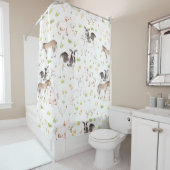 農場の手描きの水彩画動物 シャワーカーテン (インサイチュ)