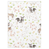 農場の手描きの水彩画動物 テーブルクロス (正面)