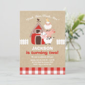 農場の招待状の誕生日の古いマクドナルドの国 招待状 (スタンド正面)