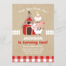 農場の招待状の誕生日の古いマクドナルドの国