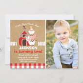 農場の招待状の誕生日の古いマクドナルドの国 招待状 (正面)