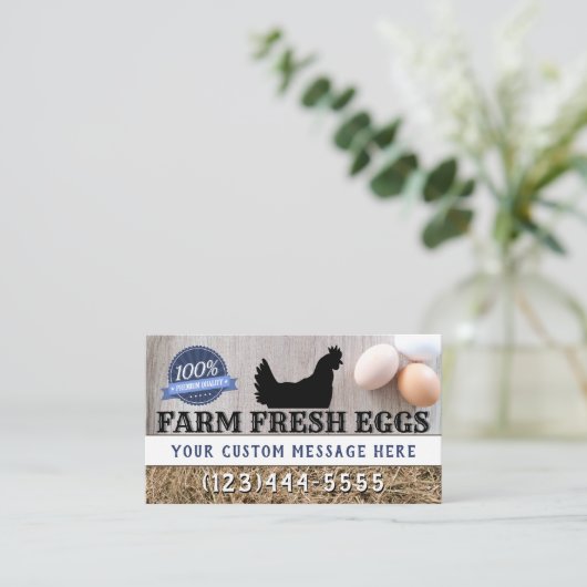 農場の新しい優れた質の鶏はモダンに卵を投げつけます 名刺 (スタンド正面)