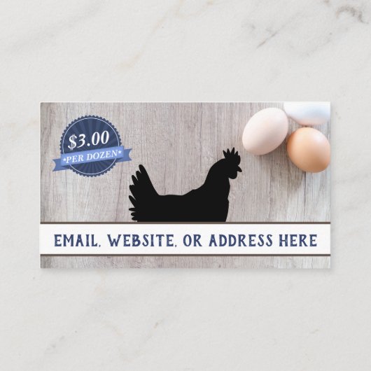 農場の新しい優れた質の鶏はモダンに卵を投げつけます 名刺 (裏面)