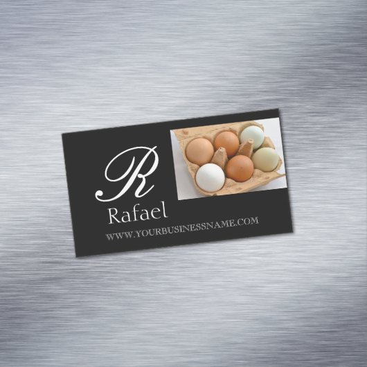 農場の新しい卵のエレガントな一流のモノグラムビジネス マグネット名刺 (インサイチュ)