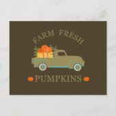 農場の新鮮なかぼちゃ 水彩 秋のオータム シーズンポストカード (正面)