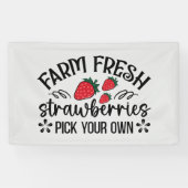 農場の新鮮なイチゴは自分のワードアートを選ぶ 横断幕 (横)