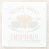 農場の新鮮なカボチャ | 手摘み ガラスコースター (裏面)