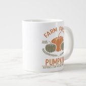 農場の新鮮なカボチャ | 手摘み ジャンボコーヒーマグカップ (正面右)