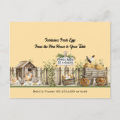 農場の新鮮な卵 – ヘンハウスからあなたのテーブルへ ポストカード (正面)