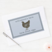 農場の新鮮な卵 モノグラム卵カートン ラベル パステルブルー (封筒)