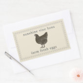 農場の新鮮な卵 ヴィンテージヘンラベル 長方形シール (封筒)