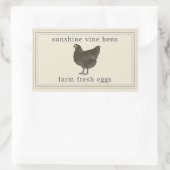 農場の新鮮な卵 ヴィンテージヘンラベル 長方形シール (バッグ)