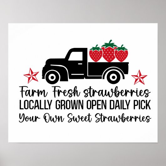 農場の新鮮な地元のイチゴは自分で選ぶ。 ポスター (正面)