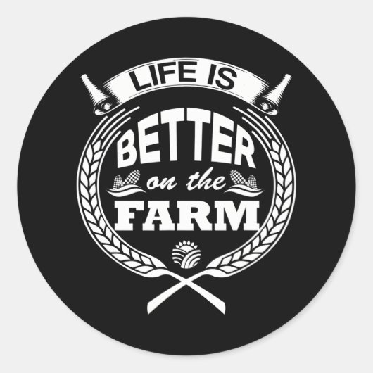 農場の方が人生の農家 ラウンドシール (正面)