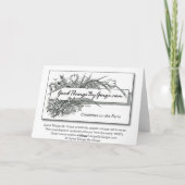 農場の旧式のクリスマス シーズンカード (裏面)