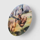 農場の時計で ラウンド壁時計 (傾斜)