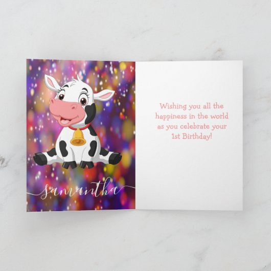 農場の最初の誕生日カードで カード (内部)