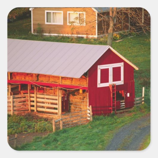 農場の朝の家事。アメリカ、バーモント スクエアシール (正面)