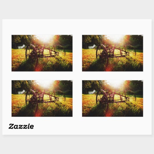 農場の朝 長方形シール (シート)