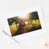 農場の朝 長方形シール (封筒)