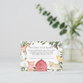 農場の本でベビーの赤ちゃんシャワーカード エンクロージャーカード (スタンド正面)