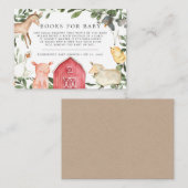 農場の本でベビーの赤ちゃんシャワーカード エンクロージャーカード (正面/裏面)
